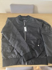BNWT boohoo man Men?s Black Ma1 Bomber Jacket Size M
