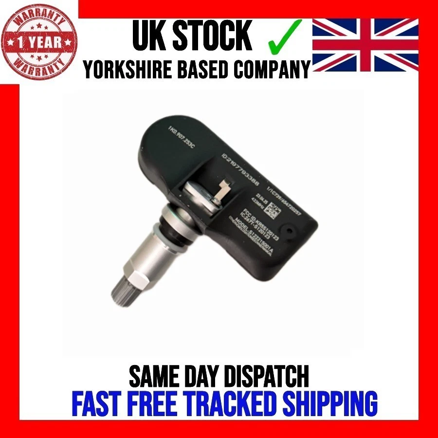 4X SENSOR DE PRESIÓN DE NEUMÁTICO TPMS 433 MHz se adapta a volkswagen beetle 2008-2010 1k0907253c Foto 2 de 4