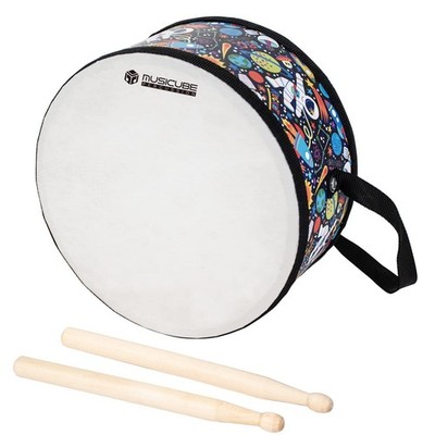 Tambor De Madera De Ocho Pulgadas Với Correas Y Baquetas Estilo De Lujo