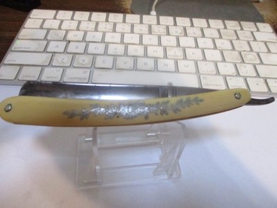 MARSHALL WELLS  ''ZENITH PRINCE '' SILVER INLAY STRAIGHT RAZOR. , 5/8'' BLADE,