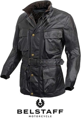 Belstaff Trialmaster Motorcycle Tourist Trophy Black 10 Oz Cotton Sz.M Malenotti