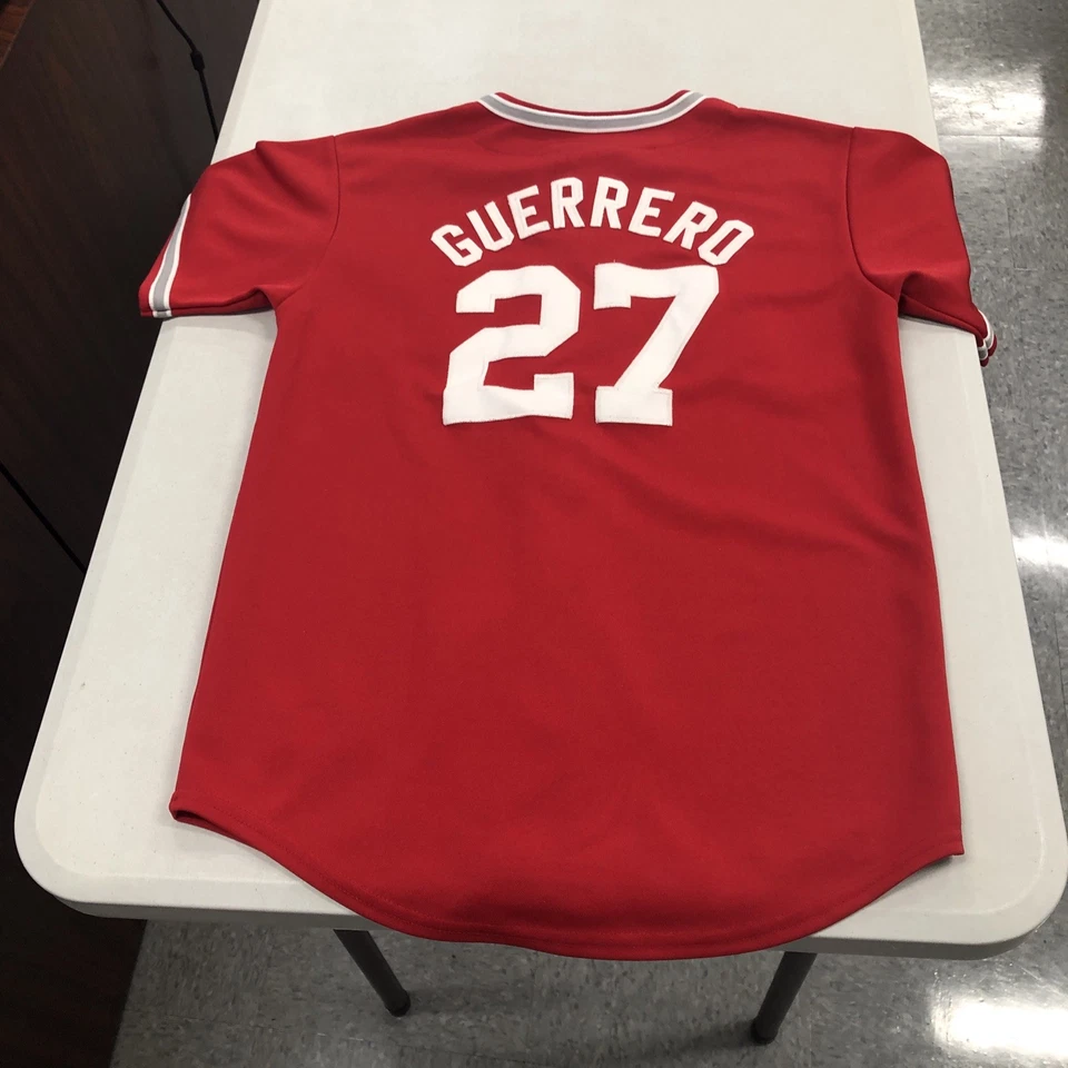 Camiseta de los Angeles Angels Vladimir Guerrero Juvenil L #27 Majestic Stitch MLB Foto 2 de 4