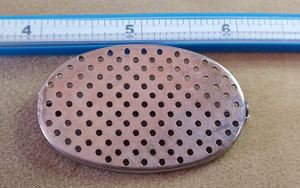 Vintage Pierced Oval Brooch Base, Jewelry Finding, Template Blank, gold tone bra