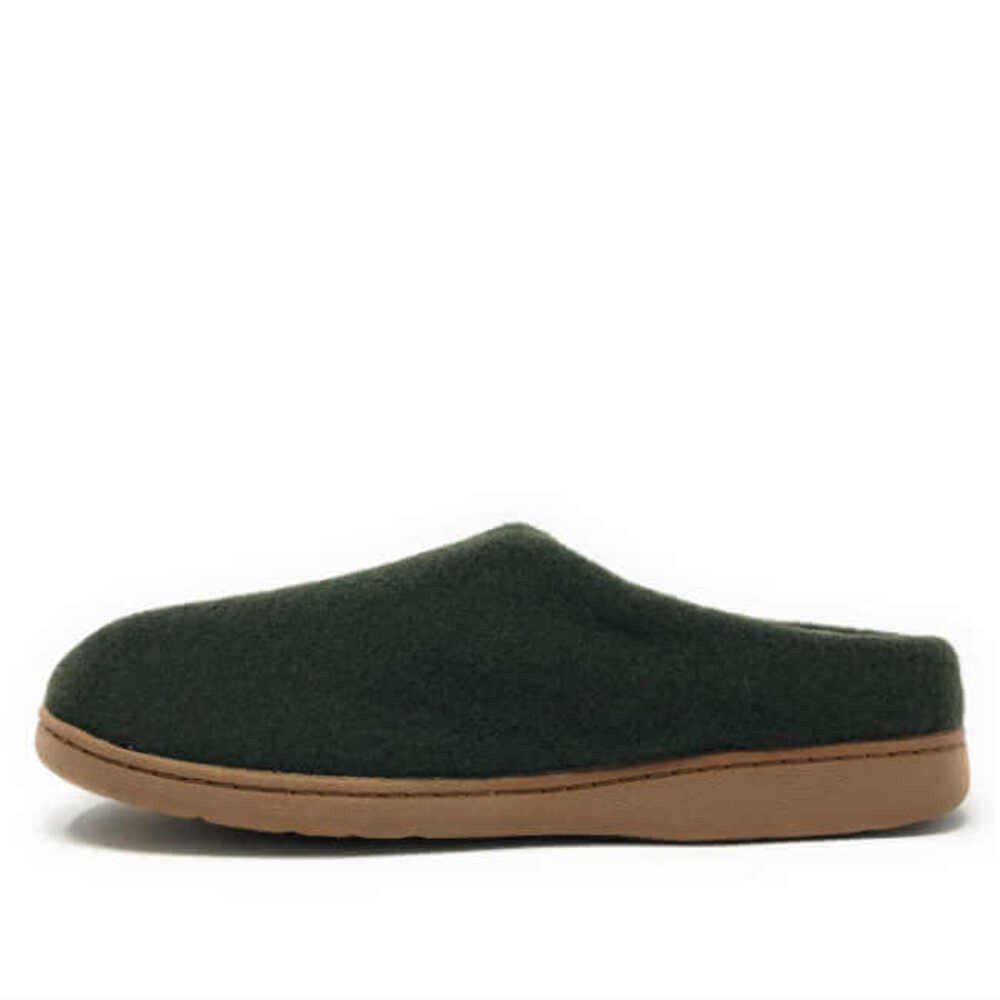 SAOLA Pantofole slip on uomo suola rigida antiscivolo misto lana verde