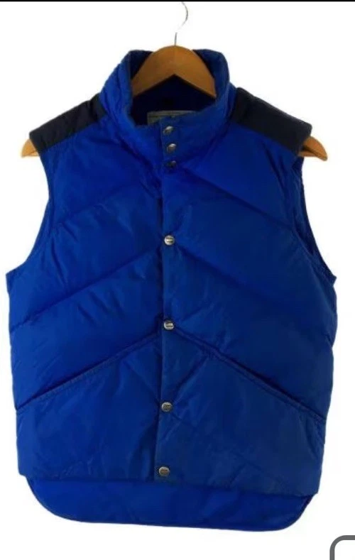 VTG Woolrich Mens Royal Blue Quilted Padded Puffer Snap Button Vest XL