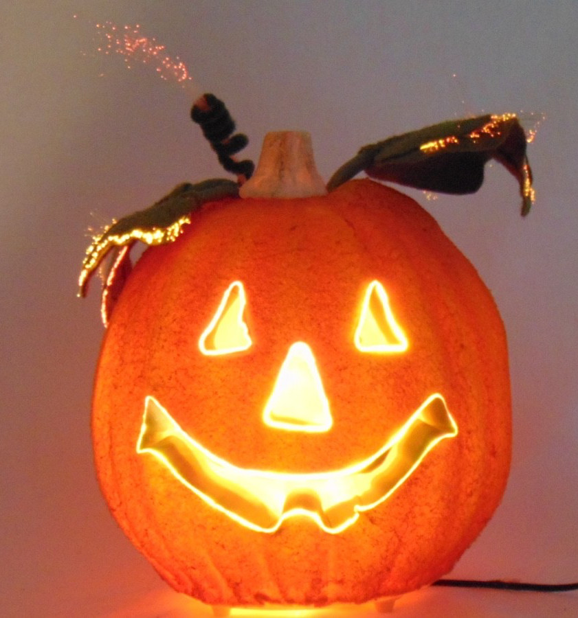 FIBRA ÓPTICA Jack-o-lantern Cabeza de Calabaza Halloween Cambio de Color Decoración
