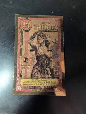 #ad 2026 Alpha Idaho 1 4 Goldbacks 1 4000th Troy Oz 24K Gold Polymer Note $4.65