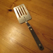 Vintage Flint Arrowhead Stainless Slotted Short Spatula Turner Flipper 9.5" USA