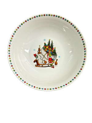 Dr. Seuss' How The GRINCH Stole Christmas Vegetable Salad Pasta Serving Bowl 9''