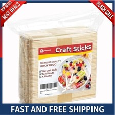 200 Pcs Natural Wooden Food Grade Sticks - Ice Cream Stick - Popsicle 4.5 inch