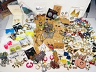 Vintage Costume Jewelry Pierced Earrings Lot Unsigned Signed Trifari Napier etc