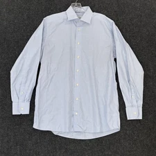 Eton Shirt Men's 15 3/4 40 Blue White Check Contemporary Fit Long Sleeve Dress