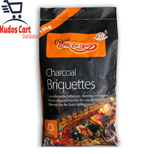 Bar-Be-Quick Charcoal Briquettes 15Kg Longer & Hotter Burn Great for Kettle BBQ