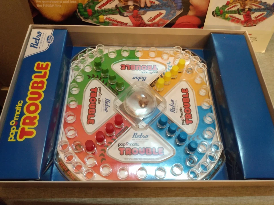 Complete Hasbro 2015 Pop-O-Matic Trouble Board Game Retro Series 1986 Edition - Image 4 of 4