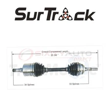 SurTrack CV Axle Shaft for 1984-1989 Pontiac 6000 2.5L 2.8L 3.1L 4.3L L4 V6 fn