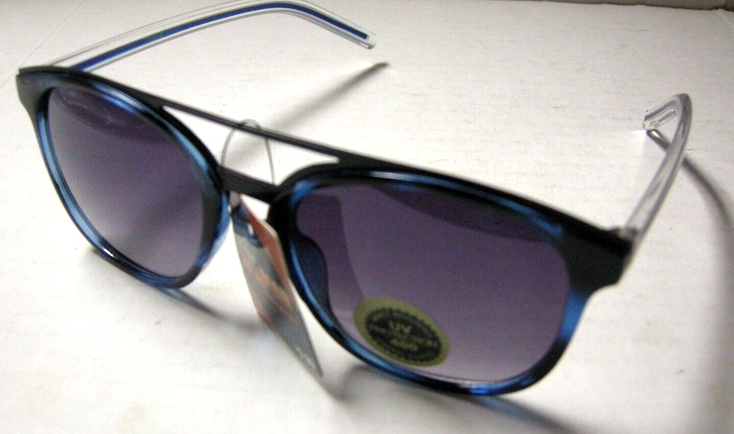 Axiom Intl Blue & Clear Frame Sunglasses with Black Lenses-image