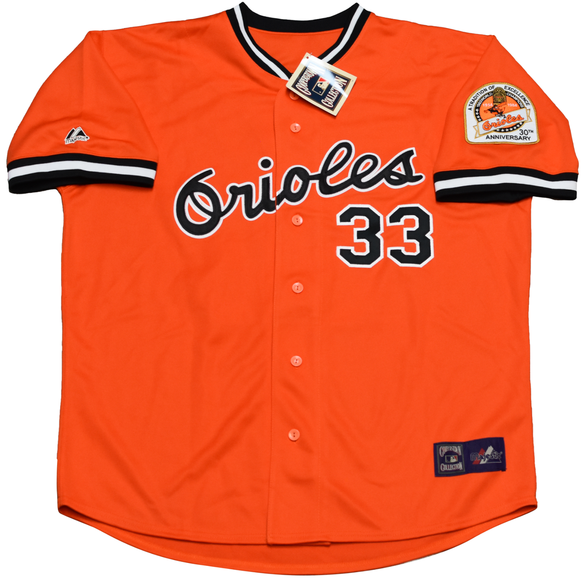 EDDIE MURRAY SIGNED BALTIMORE ORIOLES #33 ORANGE MAJESTIC JERSEY W