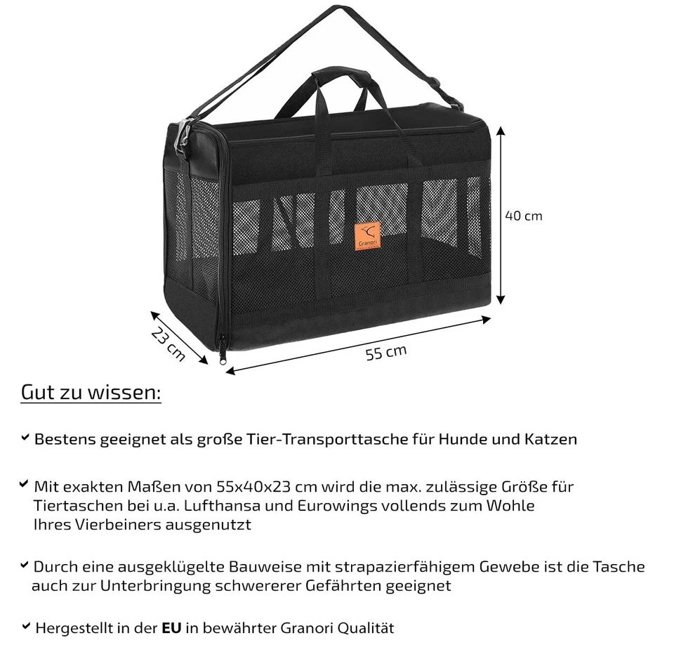 Tiertransporttasche Flugzeug Hundetasche 55x40x23 cm Tiertragetasche - Bild 2 von 4