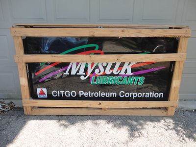 NEW IN FACTORY CRATE 77x45x15 MYSTIK LUBRICANTS/CITGO PETROLEUM COMMERCIAL SIGN