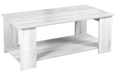 TAVOLO TAVOLINO BASSO MODERNO 2 RIPIANI DIVANO UFFICIO SALOTTO BIANCO 100*50*h40