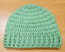 Beanie 3-6 Months Baby Boy 1 Each Solid Handmade Crochet Doll Sage Green