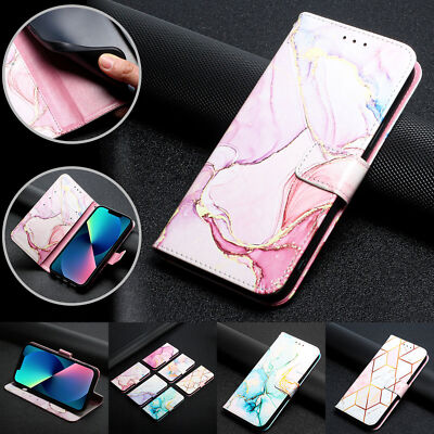 Marble Leather Card Wallet Phone Case For Xiaomi K50 Note 11E 11T 10A Redmi A1