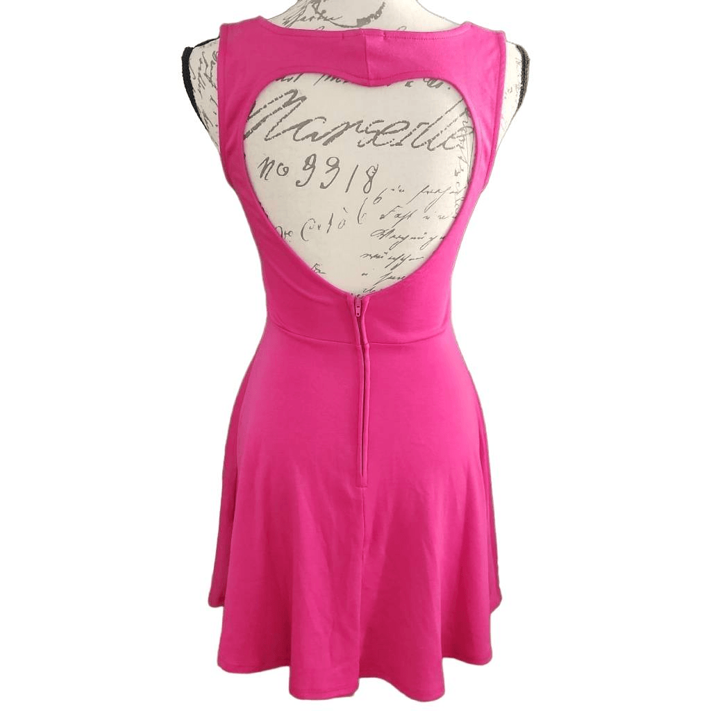 heart cut out skater dress L