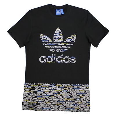 adidas Originals Whitenoise Fill Tee Trefoil Herren Vintage Shirt AZ1072 Schwarz