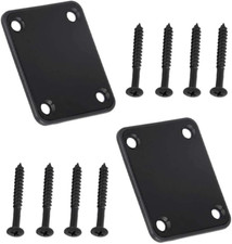 2 Pack Guitar Neck Plate with Mounting Screws Metal Neckplate for Strat Tele Sty