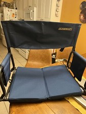 19.5" Foldable Stadium Arm Chair Cup Holder Wide Cushioned Seat 225 lbs Capacity