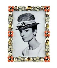 THORSON HOSIER 5" x 7" ROXBURY CORAL FRAME SWAROVSKI NEW BOX $1500 MADE IN USA