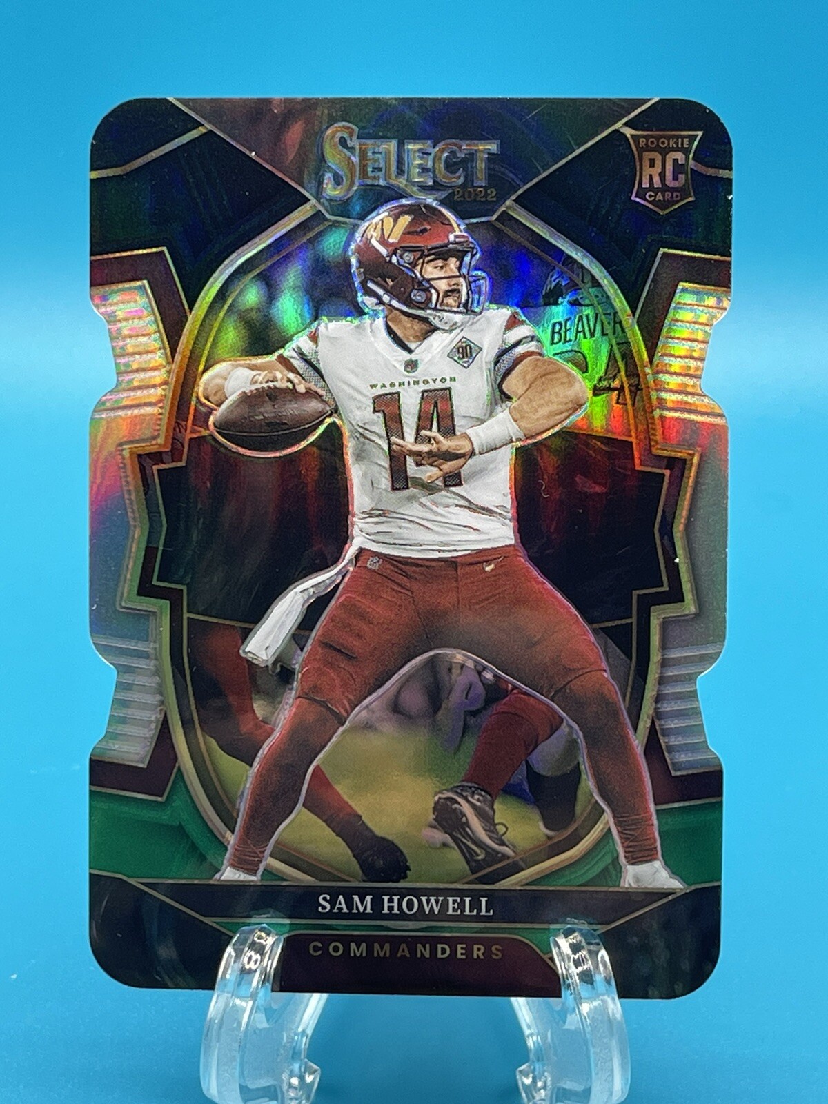 2022 Select Sam Howell Red & Black Concourse Die-Cut Prizm RC #76 Commanders