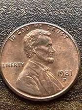 1981 D Penny Error Variety Lincoln Memorial D/D Filled “D” Actual Coin Tk2650*
