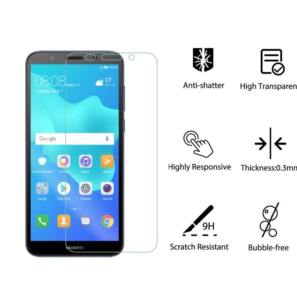 PELLICOLA VETRO TEMPERATO per HUAWEI Y5 2018 PROTETTIVA SCHERMO DISPLAY  - Immagine 3 di 4