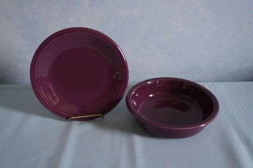 Homer Laughlin Fiesta Ware Mulberry Plum soup bowl & salad plate Fiestaware