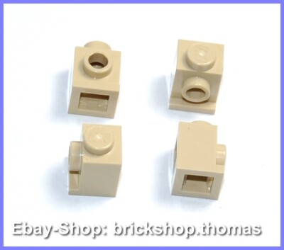 Lego 4 x Konverter Stein 1x1 beige - 4070 Bricks Headlight Tan - NEU / NEW