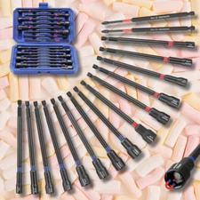 16PC Magnetic Nut Driver Set and Bit, 6" Long Nut Drivers, Metric & SAE