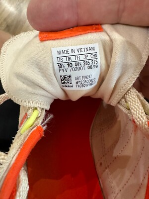 Adidas ZX 500 Jordan Beige Orange Trainers Size 44.5 FU9247 Adidas ZX 500 Jordan Beige Orange Trainers Size 44.5 FU9247