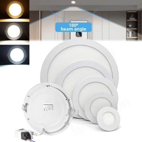LED ROUND/SQUARE RECESSED CEILING Cool White PANEL DOWNLIGHT 3W6W9W12W15W18W 24W - Picture 11 of 38