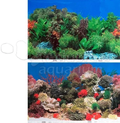 VIBRAN SEA Coral Reef/Freshwater Planted Garden Aquarium Background 12"H Choose Length