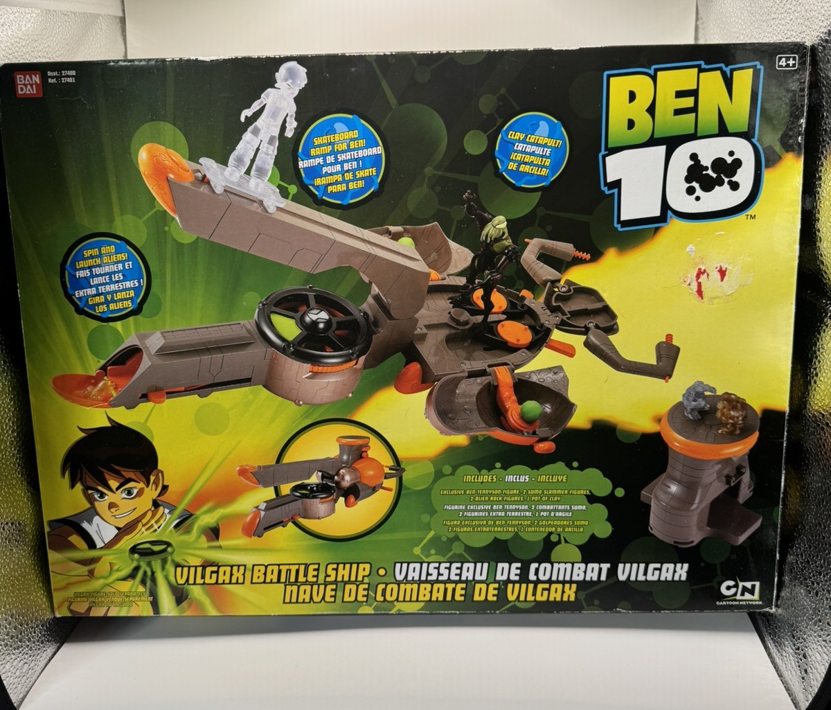 Ben 10 Figura Juego Cartoon Network Vilgax Barco de Batalla Nuevo con Figura Vilgax
