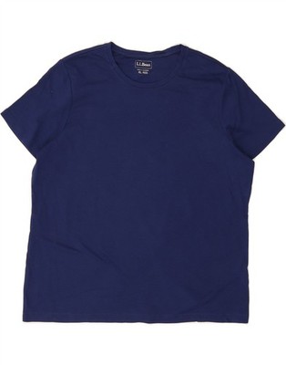 L.L.BEAN Damen T-Shirt Oberteil UK 18 XL Navy Blau Baumwolle AR09
