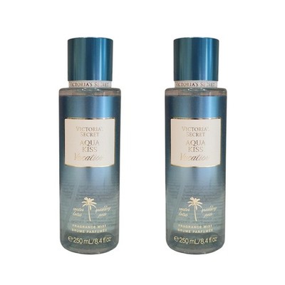 2 NEW Victoria s Secret Aqua Kiss Vacation Fragrance Mist Body Spray, 8.4 oz