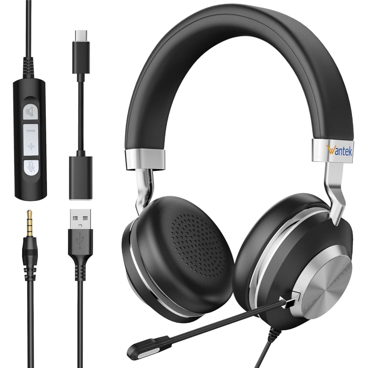 Casque Wantek USB et Type-C pour télétravail et visioconférence