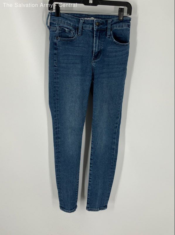 Max Studio Womens Blue Cotton Blend Medium Wash Pockets Denim Skinny Jeans Sz 4