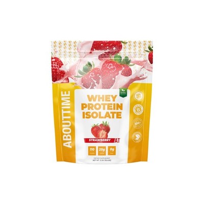 About Time Whey Protein Isolate Powder 25g Strawberry, Natural Ingredients, N...
