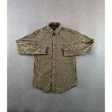 Ralph Lauren Button Down Shirt Mens Small Yellow Gingham Preppy Vintage 90s