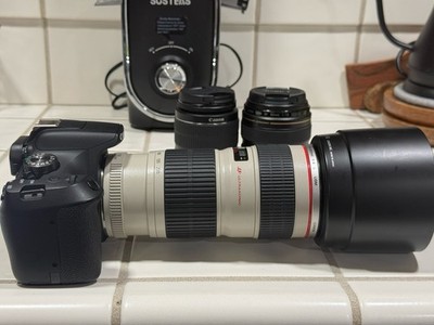 Canon EOS Rebel T7 + 3 Lenses   Slightly used   $1875