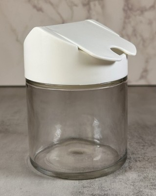 Vintage Gemco Glass White Sugar Bowl With Flip Top Lid Restaurantware