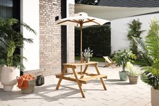 Kindersitzgruppe Mia mit Sonnenschirm Sitzgruppe Gartenbank Kindersitzgarnitur